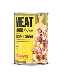 JOSERA Meatlovers Menu Huhn mit Karotten 8 x 400 g + 4 x 400 g GRATIS!