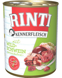 RINTI Kennerfleisch Wild boar Wildschwein 6x800 g + Tasche GRATIS