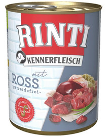 RINTI Kennerfleisch Horse Pferdefleisch 6x800 g + Tasche GRATIS