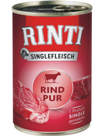 RINTI Singlefleisch Beef Pure Mono-Protein-Rindfleisch 6x800 g + Tasche GRATIS
