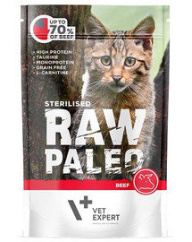 VETEXPERT Katzen-Nassfutter Raw Paleo Sterilised Rind 100G