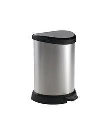 CURVER Metal Abfallbehälter Deco 15 L in schwarz/Silber metallic Plastic