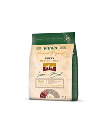 FITMIN Dog Nutritional Programme Medium Maxi Puppy Lamb&Beef 2,5 kg für Welpen mittlerer und großer Rassen