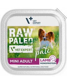 VETEXPERT RAW PALEO Pate Adult Mini Lamb 150 g Pastete für kleine Hunderassen mit Lammfleisch