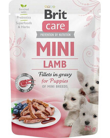 BRIT CARE Mini Puppy Pouch Lamb 24x85g mit Lammfleisch für Welpen kleiner Rassen