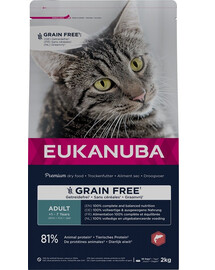 EUKANUBA Grain Free Adult Lachs 2 kg für ausgewachsene Katzen