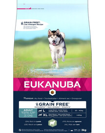 EUKANUBA Grain Free L Adult Lammfleisch 3 kg für ausgewachsene Hunde großer Rassen