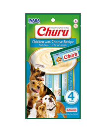 INABA Churu Chicken with cheese 4x14g Huhn mit Käse für Ihren Hund