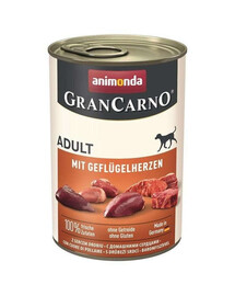 ANIMONDA GranCarno Adult with Poultry hearts 400 g mit Geflügelherzen für adulte Hunde