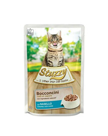 STUZZY Bocconcini Chunks with Cod 85g Kabeljau in Sauce für ausgewachsene Katzen