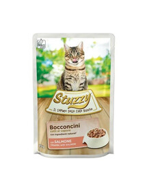 STUZZY Bocconcini Chunks with Salmon 85g Lachs in Sauce für ausgewachsene Katzen
