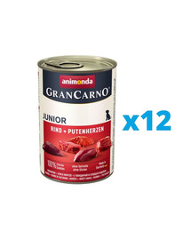 ANIMONDA GranCarno Junior mit Rindfleisch und Herzen 12 x 400 g