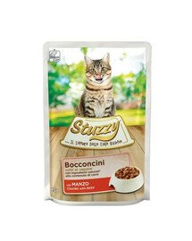 STUZZY Bocconcini Chunks with Beef 85g Rindfleisch in Sauce für ausgewachsene Katzen
