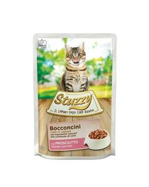 STUZZY Bocconcini Chunks with Ham 85g Schinken in Soße für ausgewachsene Katzen