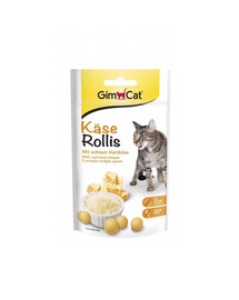 GIMCAT Tasty Tabs Kase Rollis 40 g Käseleckerli für Katzen