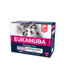EUKANUBA Grain Free Kitten Kätzchenpastete mit Lachs 12 x 85 g