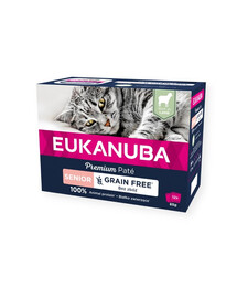 EUKANUBA Grain Free Senior Senior Katzenpastete Lamm 12 x 85 g