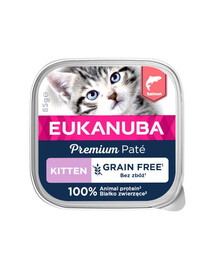 EUKANUBA Grain Free Kitten Kätzchenpastete mit Lachs 16 x 85 g
