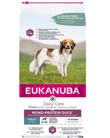 EUKANUBA Daily Care S-XL Adult Ente 12 kg Monoproteinfutter für ausgewachsene Hunde
