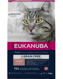 EUKANUBA Grain Free Senior Lachs 10 kg für ältere Katzen