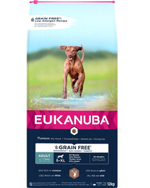 EUKANUBA Grain Free S-XL Adult Hirschfleisch 12 kg für ausgewachsene Hunde