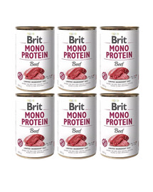 BRIT Mono Protein Beef 6x400 g Monoprotein-Lebensmittel Rindfleisch
