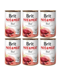 BRIT Pate&Meat beef 6 x 400 g Rinderpastete für Hunde