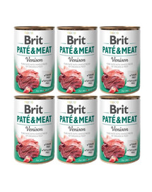 BRIT Pate&Meat venison 6x400 g Pastete mit Wildfleisch für Hunde