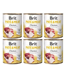 BRIT Pate&Meat chicken 6 x 800 g Hühnerpastete für Hunde