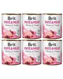 BRIT Pate&Meat puppy 6x 800 g Pastete für Welpen