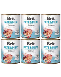 BRIT Pate&Meat salmon 6x800 g Lachspasteten für Hunde