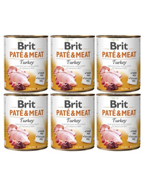 BRIT Pate&Meat turkey 6x800 g Truthahnpastete für Hunde