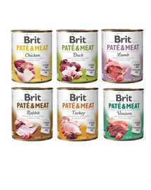 BRIT Pate&Meat Gemischte Geschmacksrichtungen 6x800 g Hundepastete
