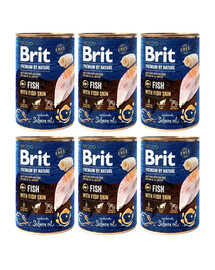 BRIT Premium by Nature Fish&Fish Skin 6 x 400 g Fisch und Fischhaut natürliches Hundefutter