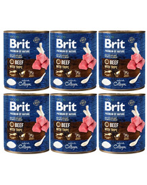 BRIT Premium by Nature 6x800 g Rindfleisch und Innereien für Hunde