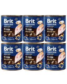 BRIT Premium by Nature Fish&Fish Skin 6x800 g Fisch und Fischhaut natürliches Hundefutter