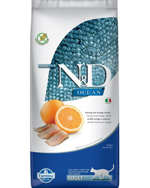 FARMINA N&D Ocean Cat Adult Hering & Orange Trockenfutter für Katzen mit Hering und Orange 10 kg