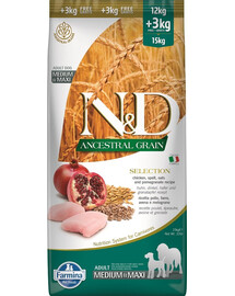 FARMINA N&D Ancestral Selection Hund Huhn und Granatapfel Erwachsene medium&maxi 15 kg