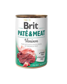 BRIT Pate&Meat venison 400 g Pastete mit Wildfleisch für Hunde