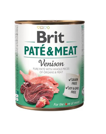 BRIT Pate&Meat venison 800 g Pastete mit Wildfleisch für Hunde