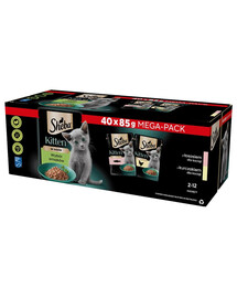SHEBA Kitten Choice of Flavours 40x85g Beutel in Sauce Stücke mit Lachs, Huhn für Kätzchen
