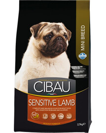 FARMINA Cibau Sensitive Lamb MINI Hundefutter für Hunde mit empfindlicher Verdauung mit Lammfleisch 2,5 kg