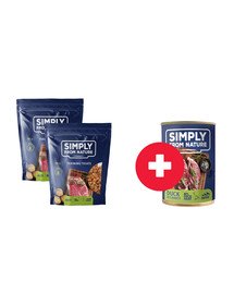 SIMPLY FROM NATURE Beef workout treats 2 x 300g + Dose Ente mit Karotten GRATIS