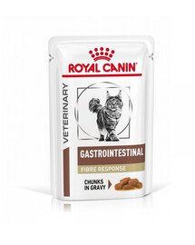ROYAL CANIN Veterinary cat Gastrointestinal Fibre Response 12x85 g Soßenfutter für Katzen, die an Verstopfung leiden