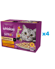 WHISKAS Adult 48x85g Creamy Variations Nassfutter für ausgewachsene Katzen in Sauce mit: Huhn und Gemüse, Lamm und Pute