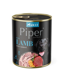 PIPER Nassfutter mit Lammfleisch und Karotten für Hunde 800 g