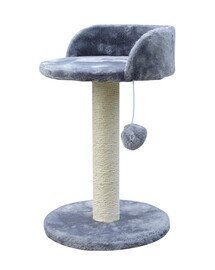 KATIDO Kratzbaum mit Katzenbett 47 cm grau-blau