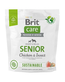 BRIT CARE Sustainable Senior chicken insekt für ältere Hunde mit Huhn und Insekten 1 kg