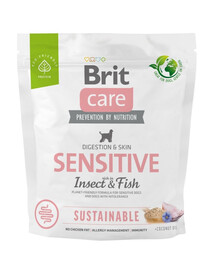 BRIT CARE Dog Sustainable Sensitive fish insekt für erwachsene Hunde mit Fisch und Insekten 1 kg