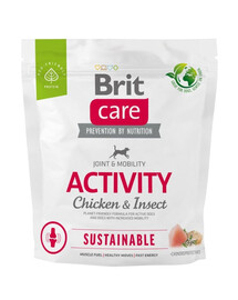 BRIT CARE Dog Sustainable Activity chicken insekt für aktive erwachsene Hunde mit Huhn und Insekten 1kg